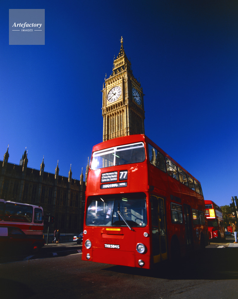 イングランド England ロンドン London ビッグ ベン Big Ben Clock Tower 英国国会議事堂 ウェストミンスター宮殿 The Palace Of Westminster 二階建てバス ダブルデッカー Double Decker ルートマスタ