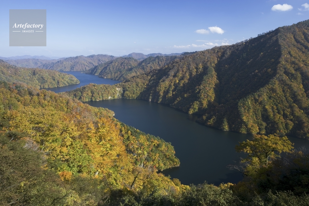 紅葉の田子倉湖