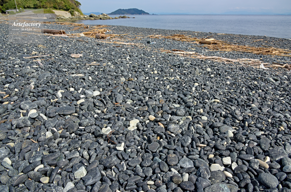 佐賀関 黒が浜 蛇紋岩の黒い石の海岸 天然記念物