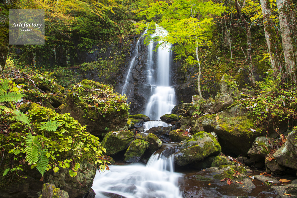 紅葉の宇津江四十八滝 王滝